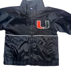 Miami Hurricanes Majestic Nylon zip up jacket boys size 24 months NCAA 'canes